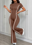 Women Colorblock Jumpsuit One-Piece Butt Lift Long Pants Fitness Activewear