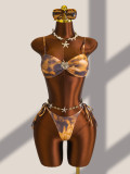 Women Holidays Swimwear Bikini Skirt Four-Piece Set