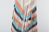 Women Summer Hollow Knit Long Sleeve Sunscreen Beach Cover-Up Top