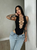 Women Sexy Hollow Out Basic Bodysuit