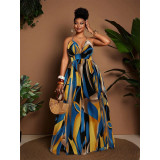 Women Beach Printed Strap Dress