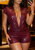 Women Modern Casual Sexy Short Sleeve Jumpsuit