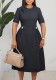 African Women Summer Round Neck Short Sleeve Dress