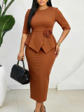 Women Summer Elegant Ruffle Floral Bodycon Dress