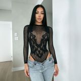 Women Sexy Floral Bodysuit