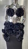 Women Summer Holiday Floral Halter Neck Top and Skirt Two Piece Set