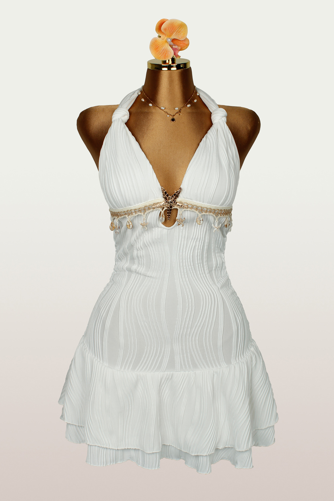 Halter Neck Lace-Up Backless Dress for Holiday Parties