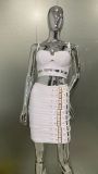 Women Cami Top and Pu Leather Skirt Two Piece Set
