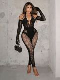 Women Hollow Out Gloves Jumpsuit