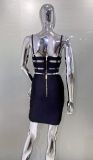 Women Cami Top and Pu Leather Skirt Two Piece Set