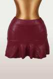 Women Ruched Sexy Midi Skirt