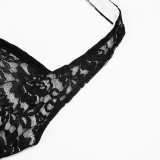 Women Spring Summer Sexy Lace Halter Neck Mini Bodycon Dress