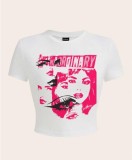 Women Printed Short Sleeve T-Shirt Top