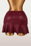 Women Ruched Sexy Midi Skirt