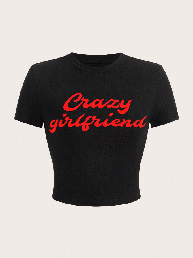 Printed Cropped T-Shirt Top for Casual Streetwear