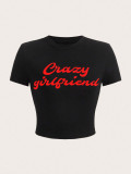 Women Street Printed Cropped T-Shirt Top