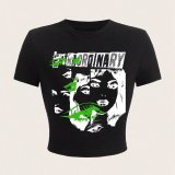 Women Street Printed Cropped T-Shirt Top