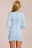 Women Off Shoulder Lace Chic Long Sleeve Slim Fit Bodycon Dress