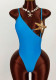 Holidays Women Solid Color Star Decor Stretch Sexy Strap Swimsuit