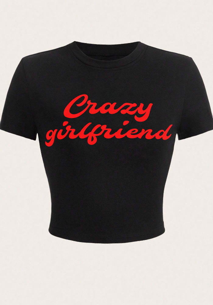 Printed Cropped T-Shirt Top for Casual Streetwear