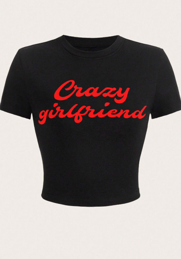 Women Street Printed Cropped T-Shirt Top