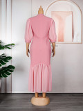 Spring & Summer Women Chiffon Patchwork Plus Size African Maxi Dress