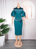 Women Plus Size African Fitted Bodycon Dress