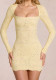 Women Off Shoulder Lace Chic Long Sleeve Slim Fit Bodycon Dress