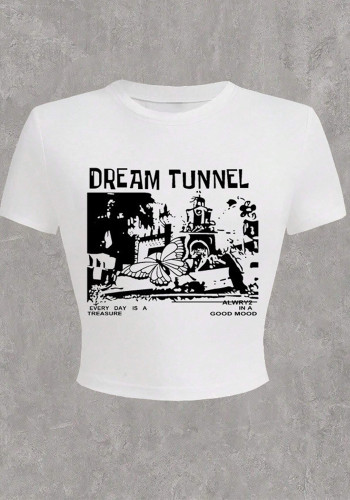 Women Street Printed Cropped T-Shirt Top