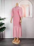 Spring & Summer Women Chiffon Patchwork Plus Size African Maxi Dress