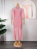 Spring & Summer Women Chiffon Patchwork Plus Size African Maxi Dress