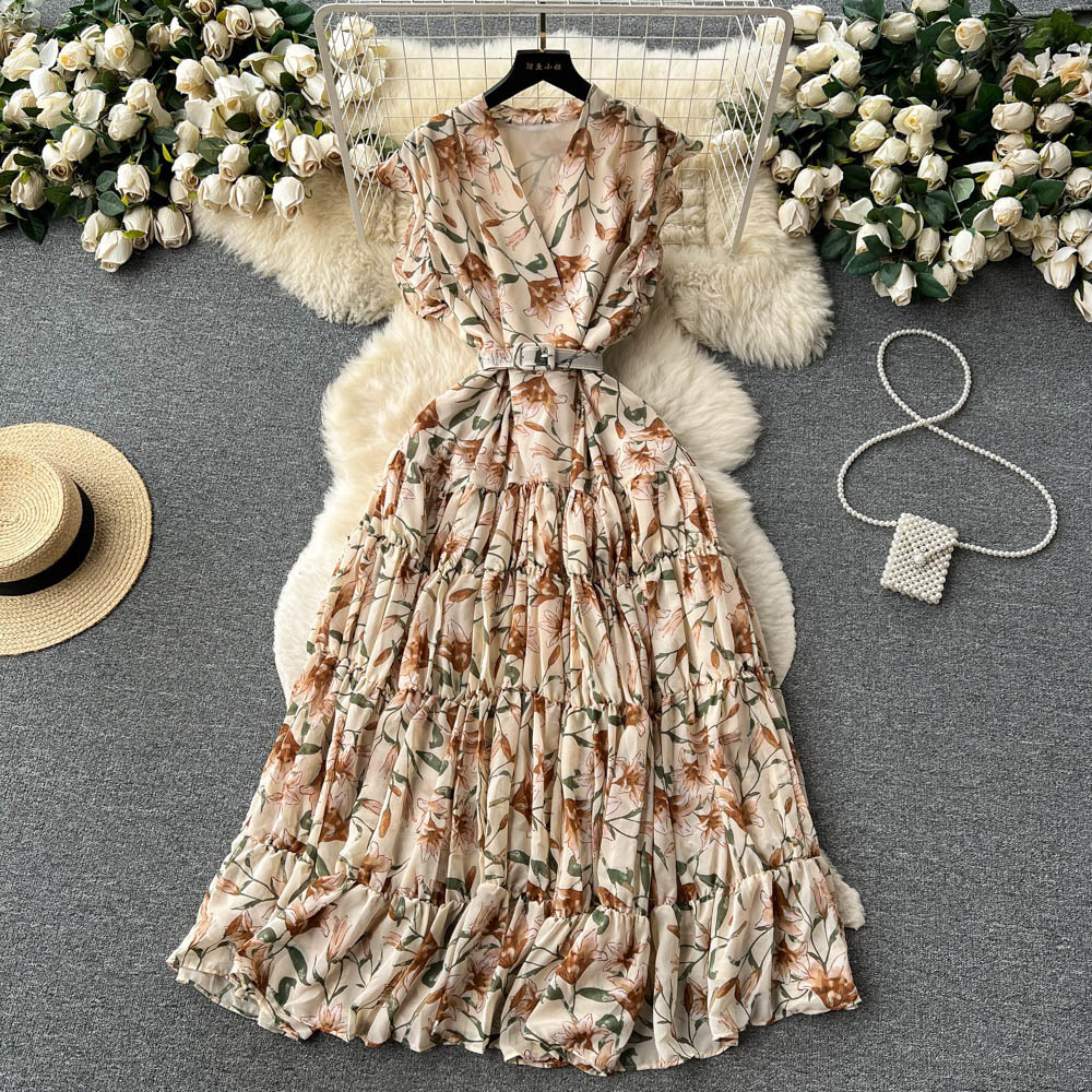 Floral Sleeveless V-Neck Maxi Dress for Summer
