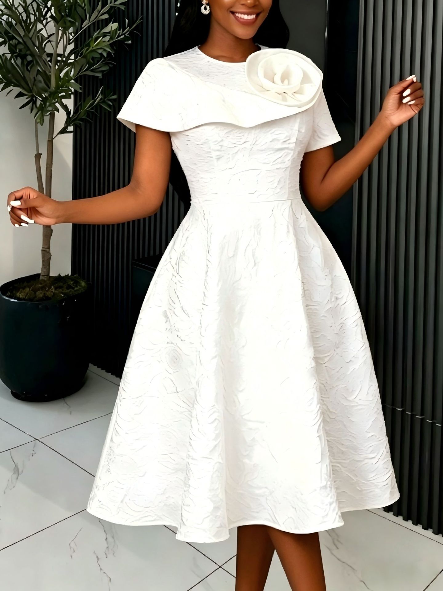 Appliqué Dress for Formal Evening Parties