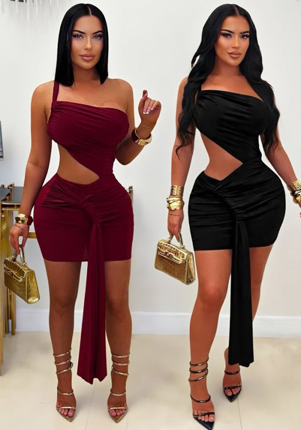 Women One Shoulder Sexy Dress