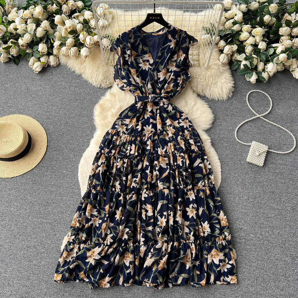Floral Sleeveless V-Neck Maxi Dress for Summer