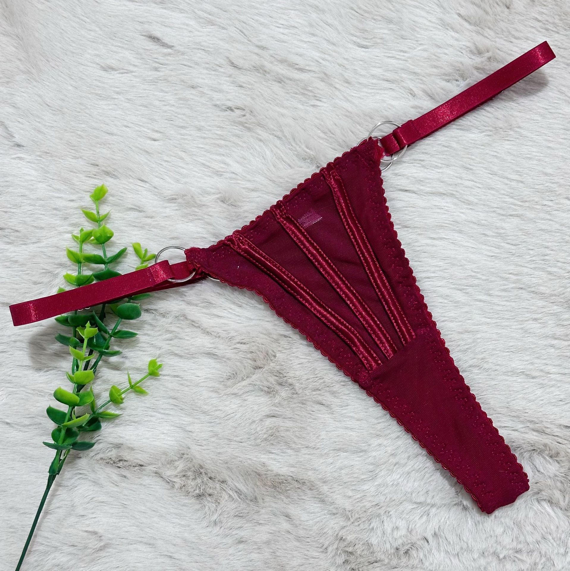 Mesh Boned Shapewear & Thong Lingerie Two-Piece Set