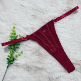 Women Mesh Boned Shapewear Sexy Thong Lingerie Two-Piece Set