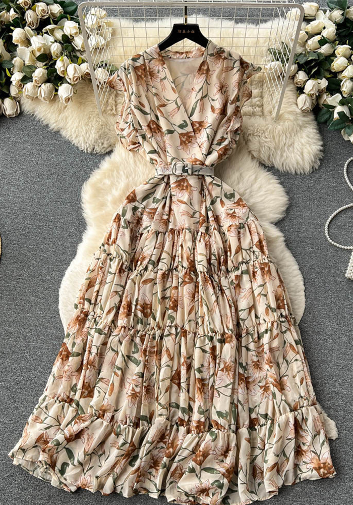 Floral Sleeveless V-Neck Maxi Dress for Summer