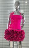 Women Halter Neck Top and Bud Skirt Two-Piece Set
