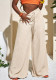 Women High Waist Drawstring Loose Pleated Casual Wide Leg Pants
