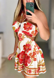 Women Halter Neck Waist Cutout Dress