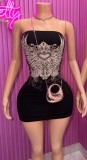 Women Sexy Strapless Mini Dress