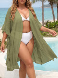 Holidays Plus Size Women Loose Striped Star Color Block Beach Cover Up