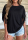 Women Tassel Round Neck Casual T-Shirt Top