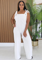 Women Casual Striped Strap Wide Leg Jumpsuit