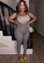 Women Slim Fit Polka Dot Jumpsuit Set