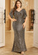 Plus Size Women V Neck Formal Party Mermaid Maxi Dress
