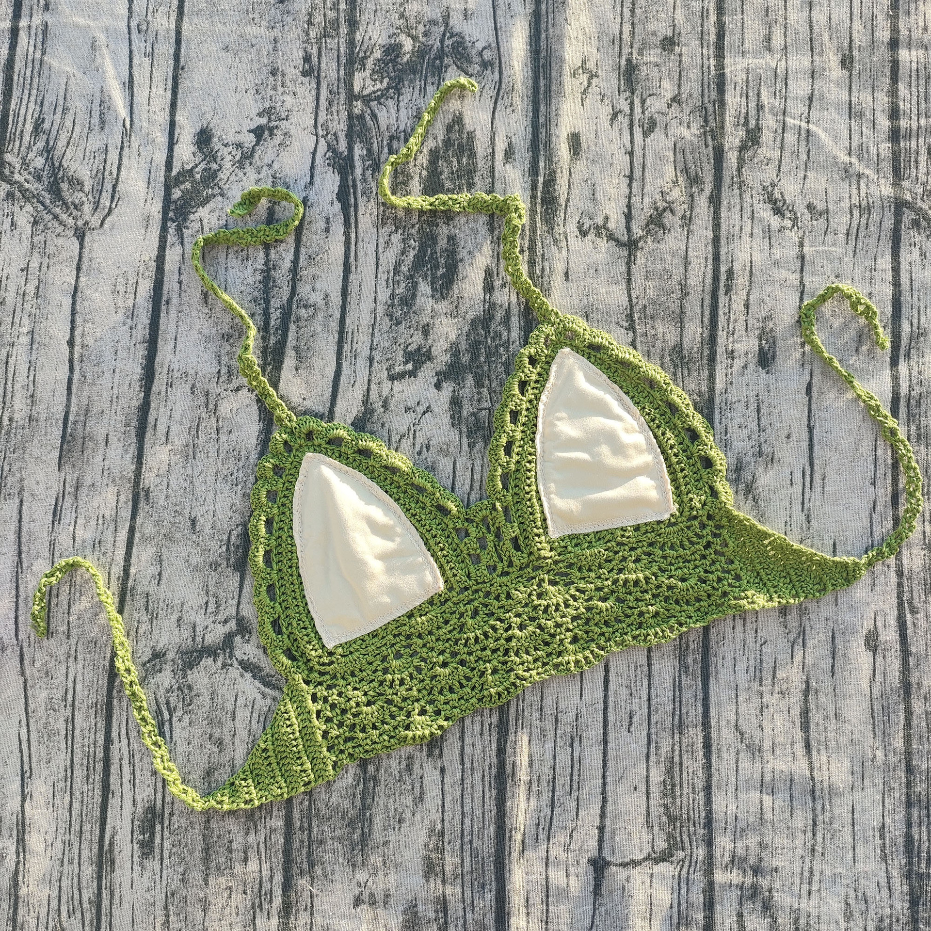 Padded Lined Crochet Bikini Top for Summer Beachwear