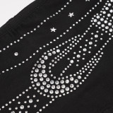 Women Street Sexy Casual Beaded Tank Top & Shorts Two-Piece Set