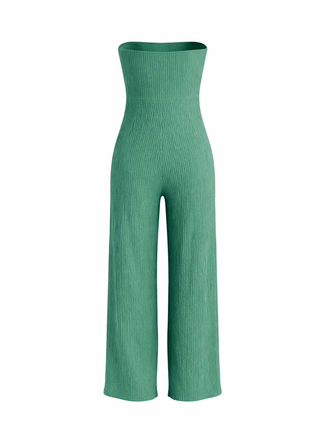 Textured Bow Strapless Wide Leg Jumpsuit for Holidays